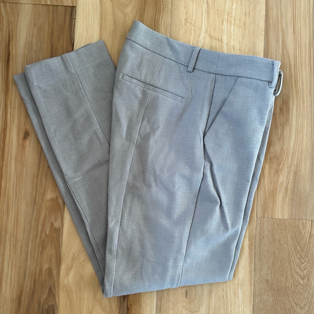 Express Light Gray Columnist Straight Leg Dress Pant